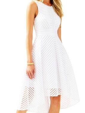Lilly Pulitzer Tilly Midi High Low Fit & Flare Dress, Large